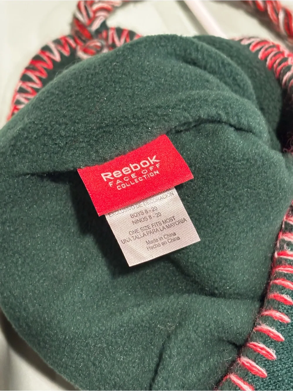 Reebok Green and Red Minnesota Wild Tassel Knit Earflap Hat